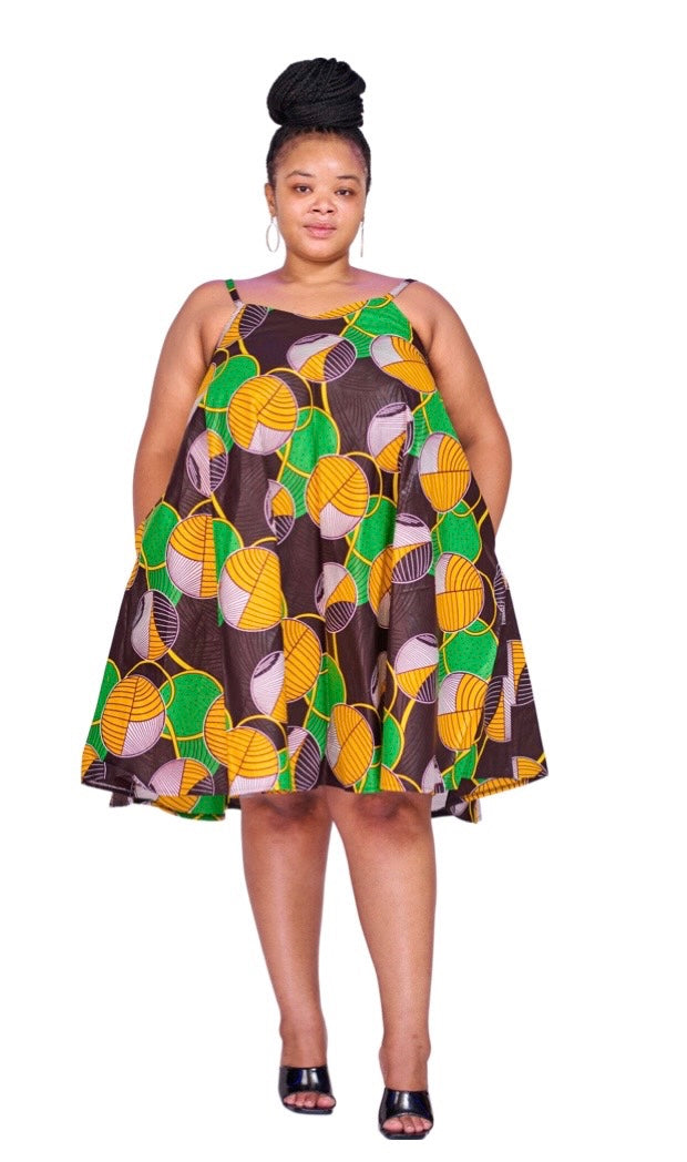 House of Jomet FREEDA Multi A line African Print dress