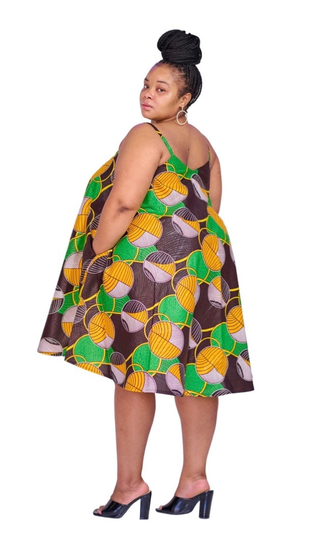 House of Jomet FREEDA Multi A line African Print dress