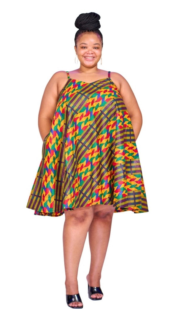 House of Jomet LELE Multi A line African Print dress