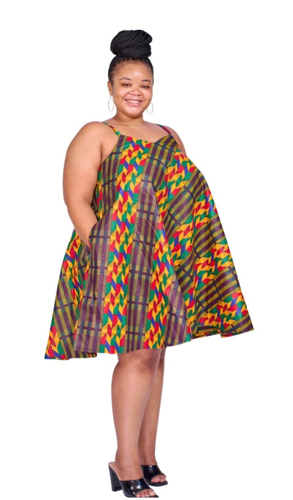 House of Jomet LELE Multi A line African Print dress